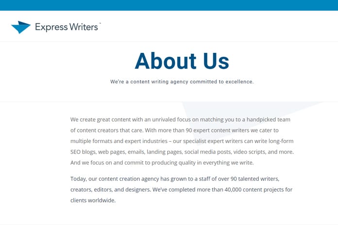 Express Writers About Us Page