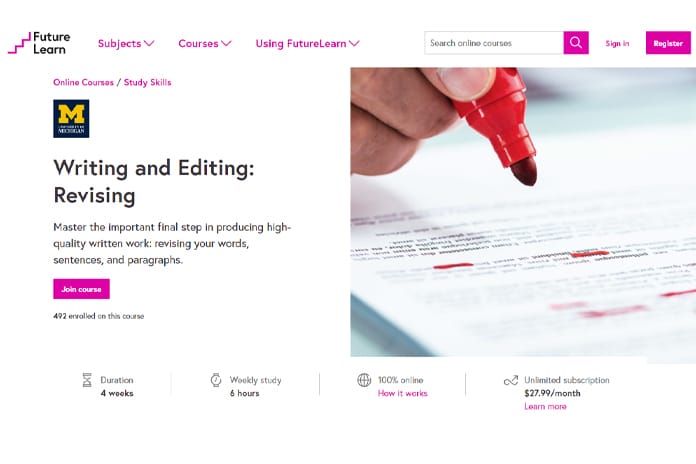 Writing and Editing Revising Course