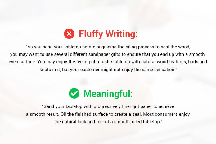 Fluffy and Meaningful Writing Examples