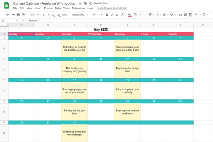 Using the Content Calendar