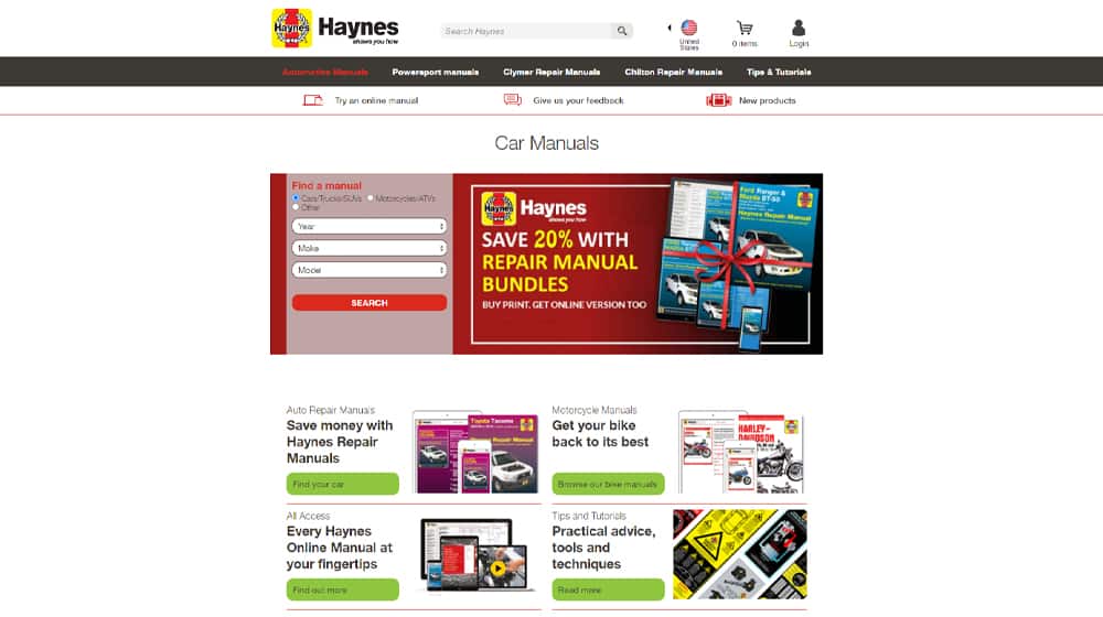 Haynes Car Manuals