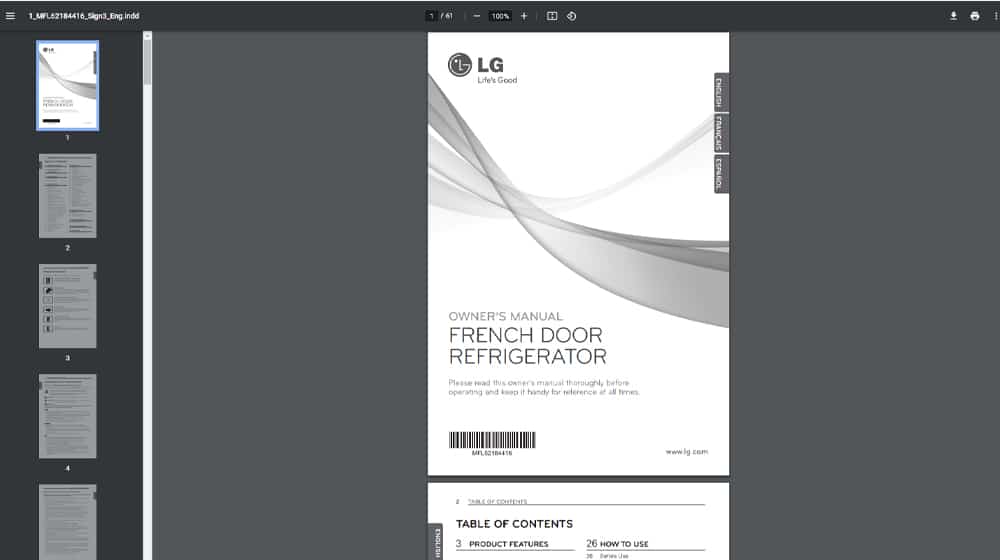 LG Fridge Manual