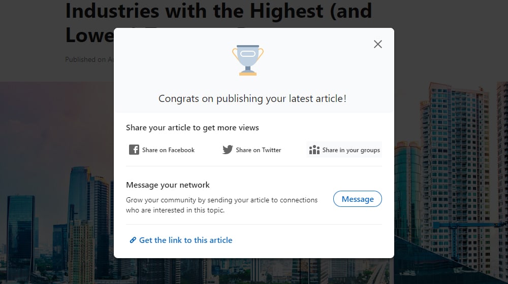 Publishing a LinkedIn Article