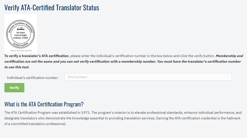 ATA Translator Verification