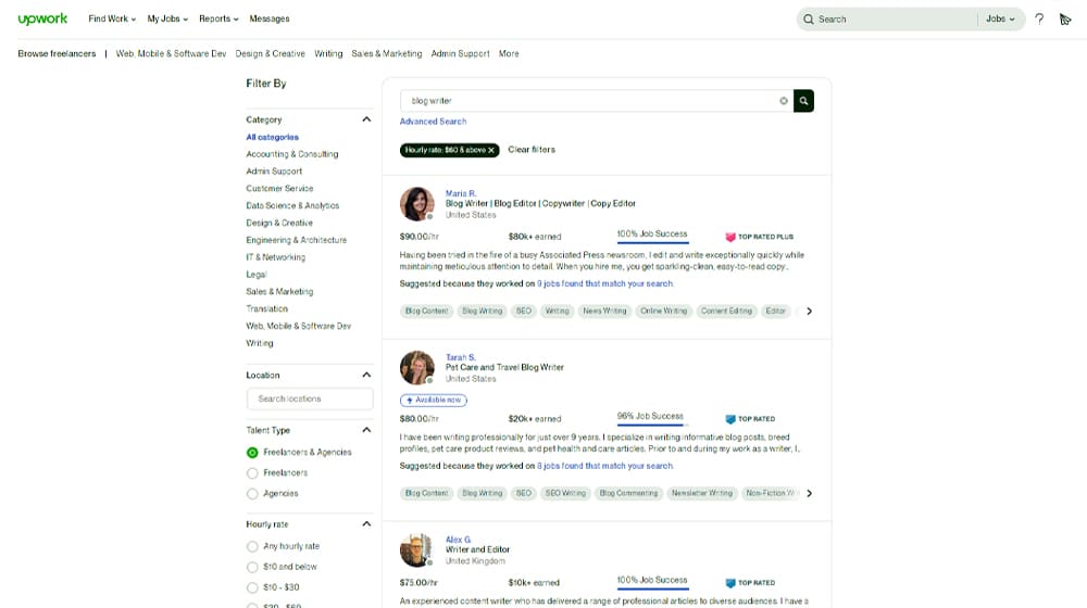 Upwork Blog Writers