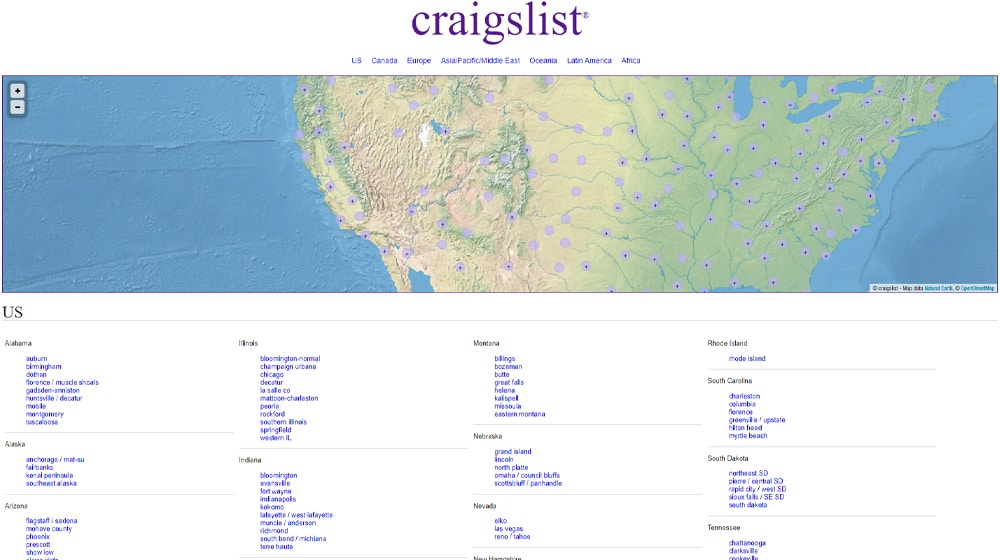 Various Craigslist Locations