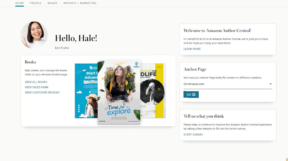 Amazon Author Central Page