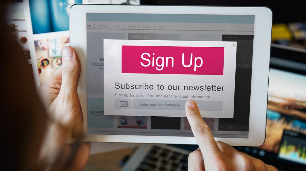Subscribing to an Email Newsletter