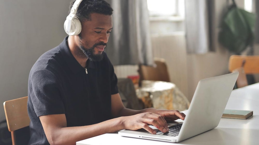 Transcriptionist Transcribing Audio