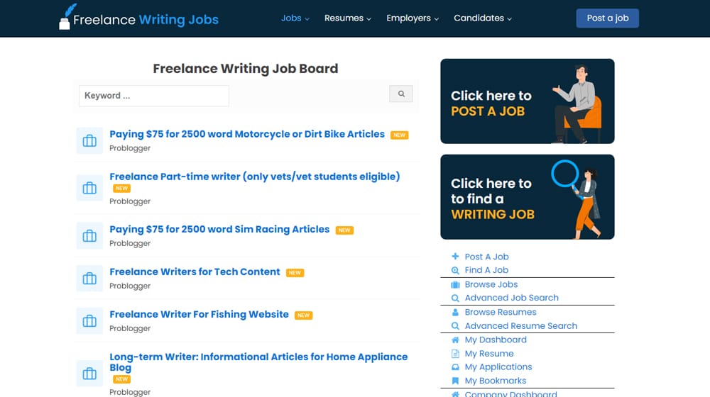 Freelance Writing Jobs Job Board