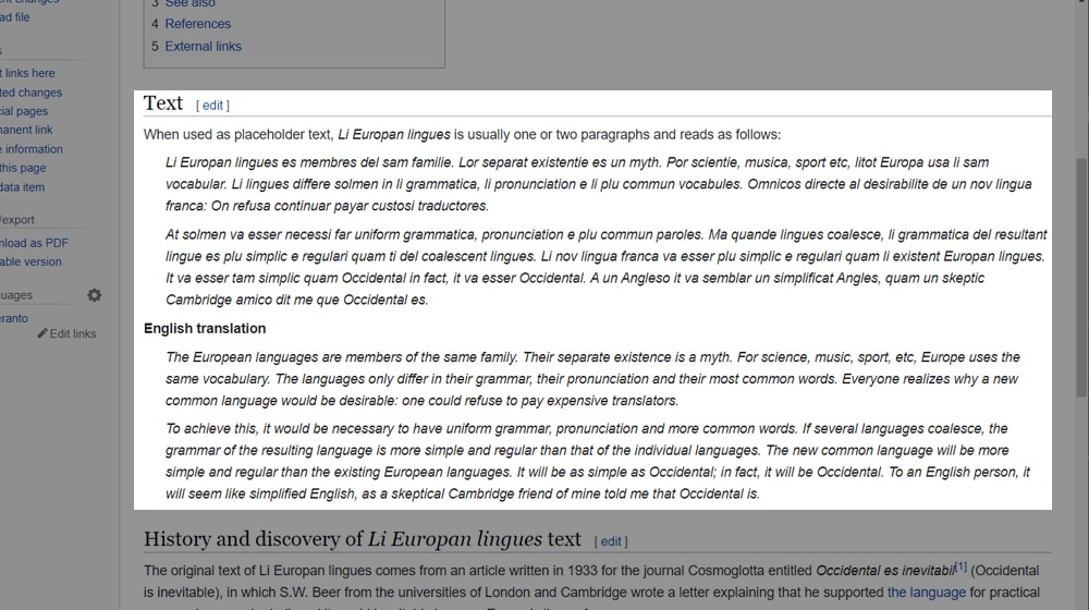 Li Europan lingues Translation