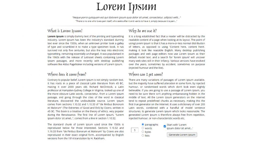 Purpose of Lorem Ipsum
