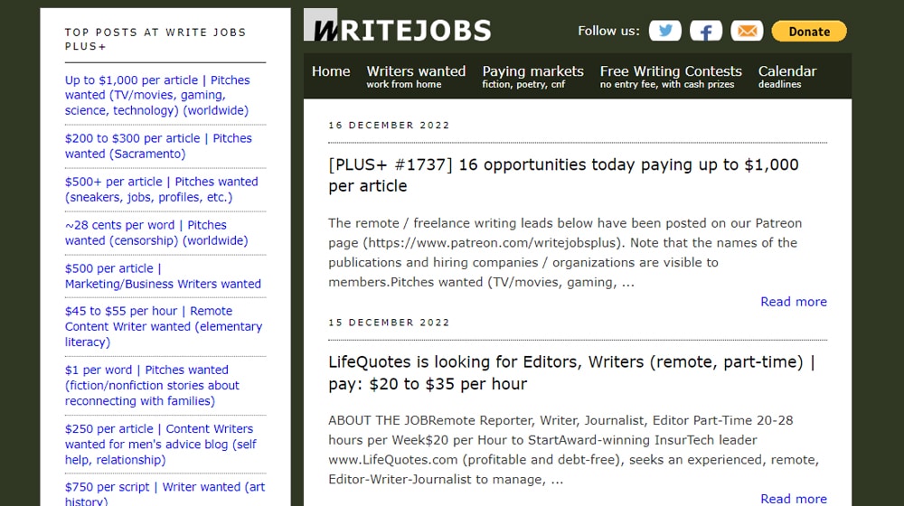 Write Jobs Website