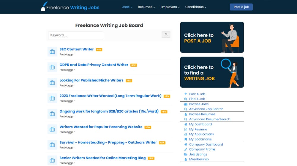 Freelance Writing Job Board