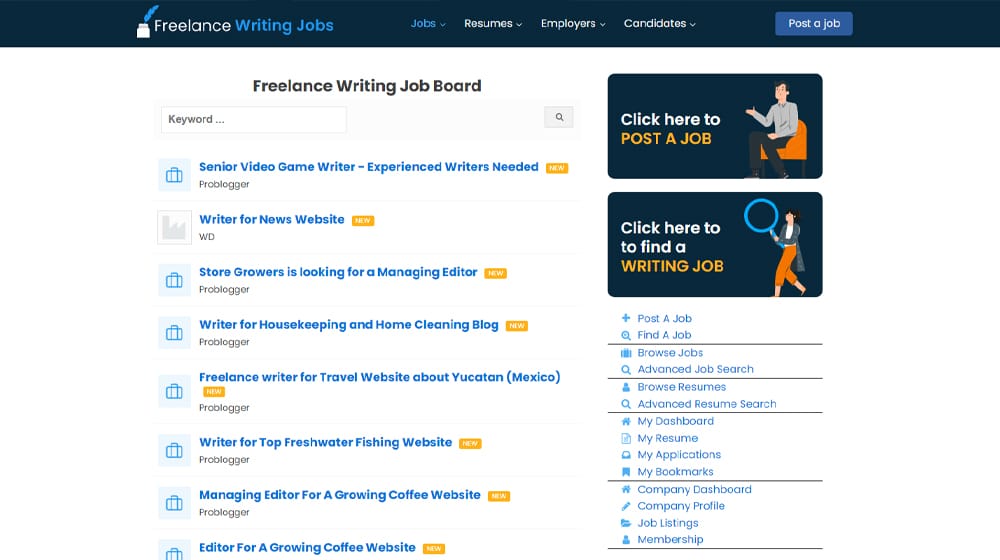 Freelance Writing Jobs Job Board