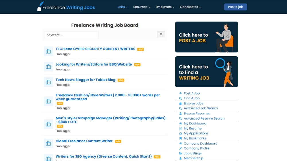 Freelance Writing Job Board