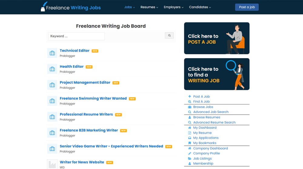 Freelance Writing Jobs Job Board