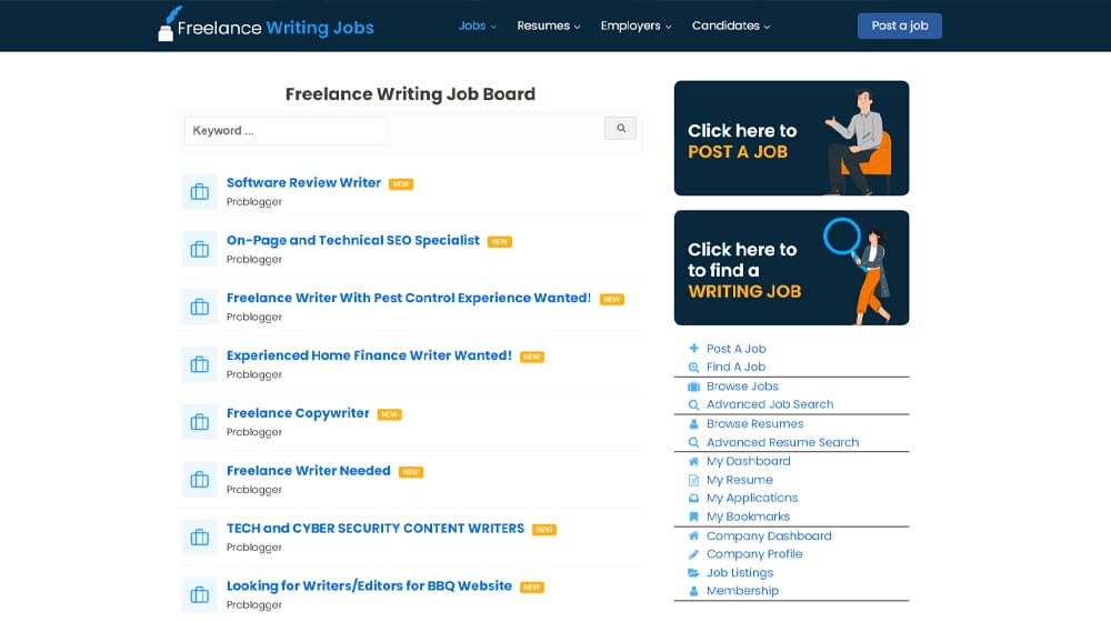 The Freelance Writing Jobs Job Board