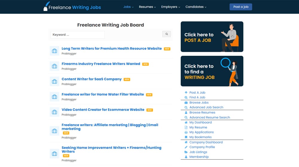 Freelance Writing Job Board