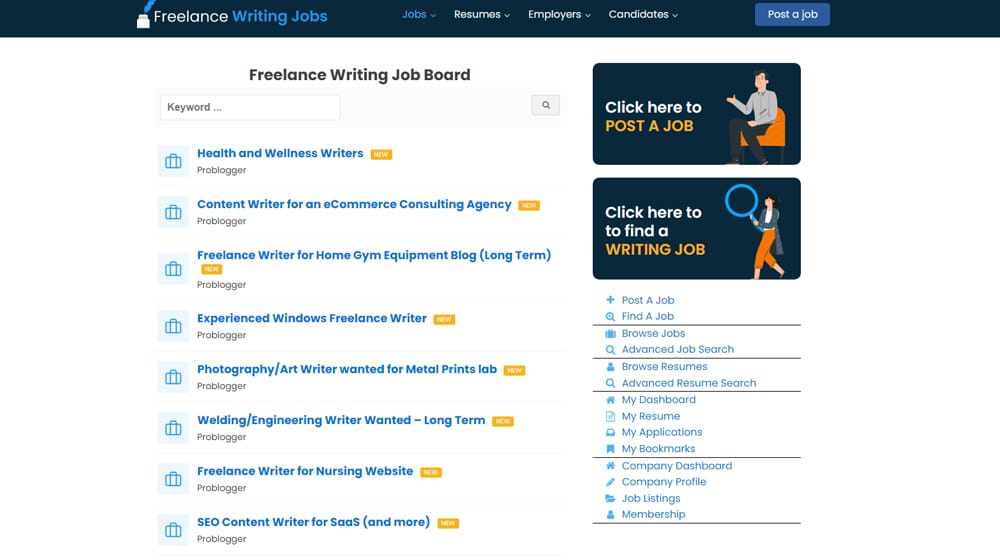 Freelance Writing Jobs Job Board