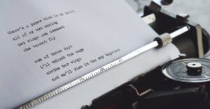 poem written on a typewriter by freelance writer