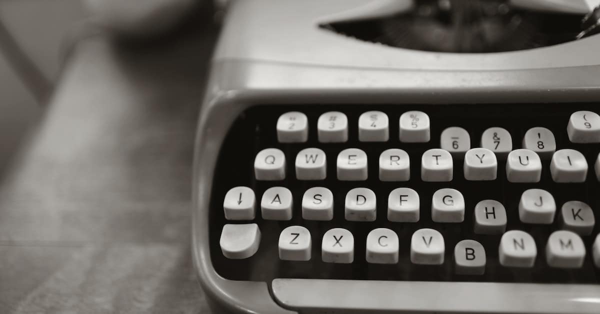 typewriter author is using to write book over time